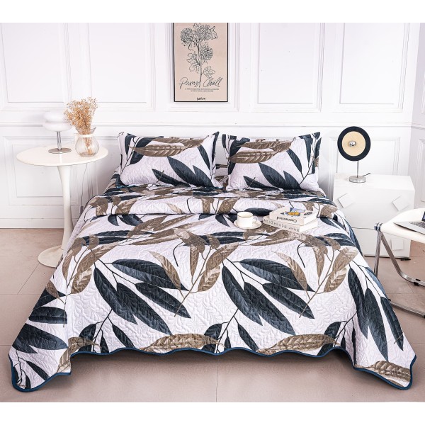 Cuvertura cu DOUĂ FEȚE pentru pat dublu din Bumbac Satinat cu model, Matlasata, 230x250cm, CVT96 Cuvertura cu DOUĂ FEȚE pentru pat dublu din Bumbac Satinat cu model, Matlasata, 230x250cm, CVT96