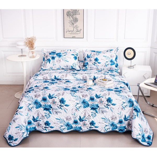 Cuvertura cu DOUĂ FEȚE pentru pat dublu din Bumbac Satinat cu model, Matlasata, 230x250cm, CVT97 Cuvertura cu DOUĂ FEȚE pentru pat dublu din Bumbac Satinat cu model, Matlasata, 230x250cm, CVT97