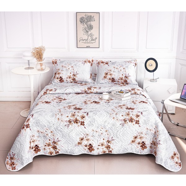 Cuvertura cu DOUĂ FEȚE pentru pat dublu din Bumbac Satinat cu model, Matlasata, 230x250cm, CVT98 Cuvertura cu DOUĂ FEȚE pentru pat dublu din Bumbac Satinat cu model, Matlasata, 230x250cm, CVT98