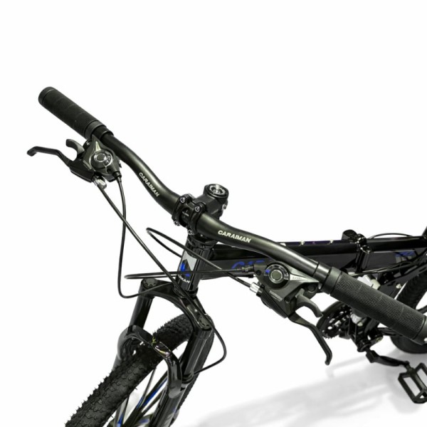 Bicicletă Caraiman, pliabilă, roți 26 inch, cu dublă suspensie, frâne pe disc, albastră 26ZDA