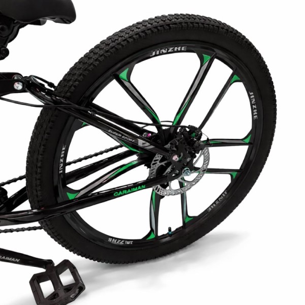 Bicicletă Caraiman, pliabilă, roți 26 inch, cu dublă suspensie, frâne pe disc, VERDE 26ZDV