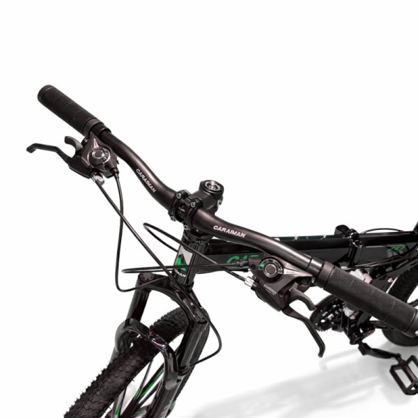 Bicicletă Caraiman, pliabilă, roți 26 inch, cu dublă suspensie, frâne pe disc, VERDE 26ZDV