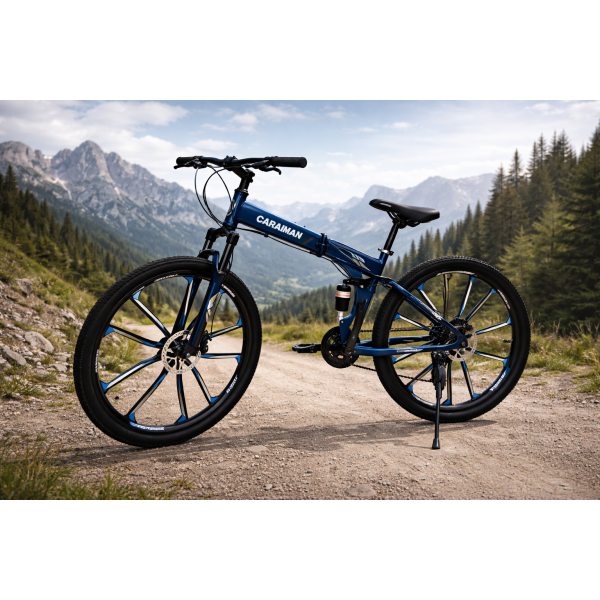 Bicicletă Caraiman, pliabilă, roți 26 inch, cu dublă suspensie, frâne pe disc, CAMELEON 26ZDC