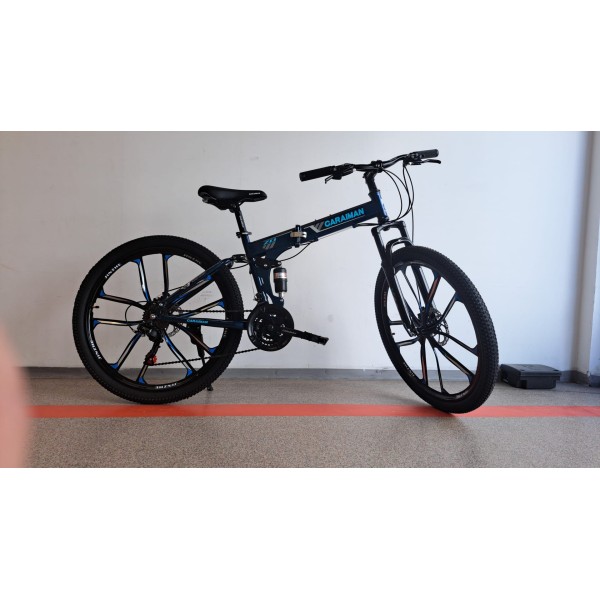 Bicicletă Caraiman, pliabilă, roți 26 inch, cu dublă suspensie, frâne pe disc, CAMELEON 26ZDC