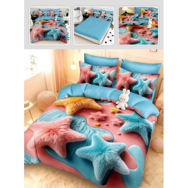 Lenjerie de pat 6 piese 5D cu elastic 180x200 – LF5DM7