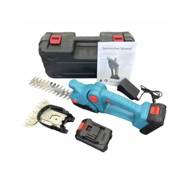 Foarfeca electrica 2 in 1 pentru gradina cu 2 acumulatori de 36V pentru tuns iarba, gard viu sau arbusti FOAR1