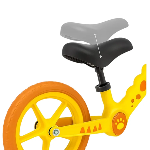 Bicicleta fara pedale de echilibru Dinozaur - PORTOCALIU CU GALBEN BD2 Bicicleta fara pedale de echilibru Dinozaur - PORTOCALIU CU GALBEN BD2