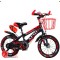 Bicicleta copii 7-10 ani cu roti ajutatoare si bidon pentru apa in suport JHT, 18 inch, Rosu
