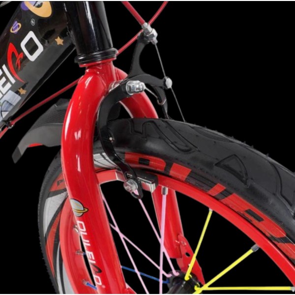Bicicleta copii 7-10 ani cu roti ajutatoare si bidon pentru apa in suport JHT, 18 inch, Rosu