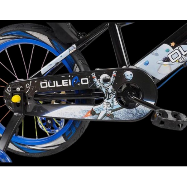 Bicicleta copii 10-14 ani cu roti ajutatoare si bidon pentru apa in suport JHT, 20 inch, albastru