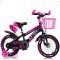 Bicicleta copii 10-14 ani cu roti ajutatoare si bidon pentru apa in suport JHT, 20 inch, Roz Bicicleta copii 10-14 ani cu roti ajutatoare si bidon pentru apa in suport JHT, 20 inch, Roz