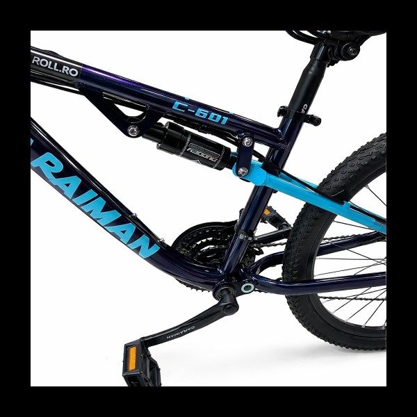 Bicicletă Caraiman, roți 26 inch, cu dublă suspensie, frâne pe disc, 26 GTR-601 Albastru Cameleon Bicicletă Caraiman, roți 26 inch, cu dublă suspensie, frâne pe disc, 26 GTR-601 Albastru Cameleon