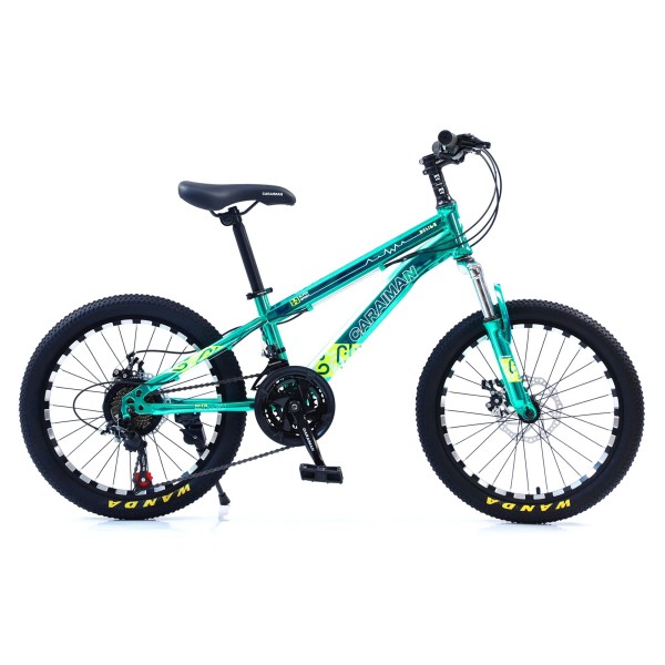 Bicicletă Caraiman, roți 20, cadru oțel, frâne pe disc, 20 CR Verde Bicicletă Caraiman, roți 20, cadru oțel, frâne pe disc, 20 CR Verde
