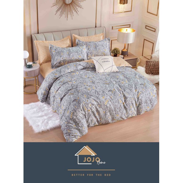 Set Lenjerie Eleganta 6 piese cu elastic din Bumbac Finet, Cearceaf de pat 180x200cm, Pat 2 Persoane, LJ-98 Set Lenjerie Eleganta 6 piese cu elastic din Bumbac Finet, Cearceaf de pat 180x200cm, Pat 2 Persoane, LJ-98