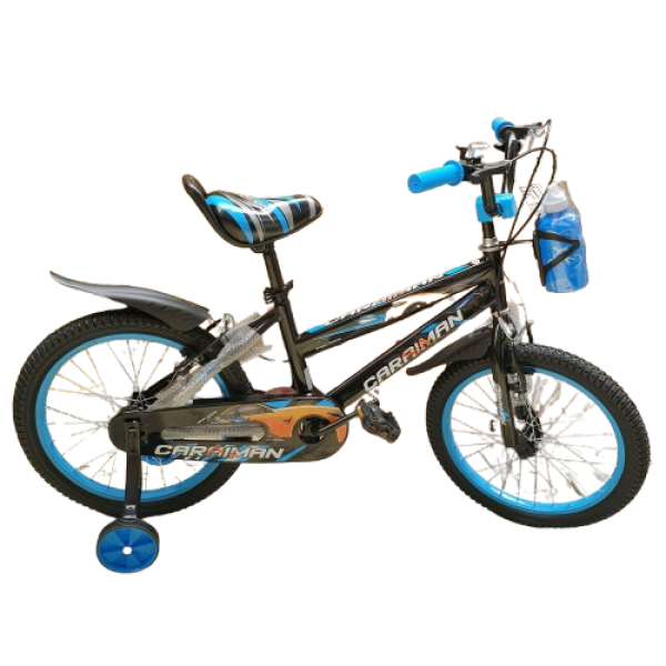 Bicicleta Caraiman 14J, Albastra, cu Roti 14 inch, Roti Ajutatoare, Suport Sticla Apa, pentru copii cu varsta intre 4-7 ani
