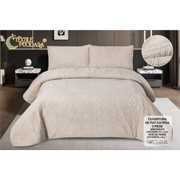 Set 3 Cuvertura dubla de lux din Catifea, Cuvertura de 230x250 cm, Cu 2 fete de perna 55 x 75cm, CVCP1 Set 3 Cuvertura dubla de lux din Catifea, Cuvertura de 230x250 cm, Cu 2 fete de perna 55 x 75cm, CVCP1