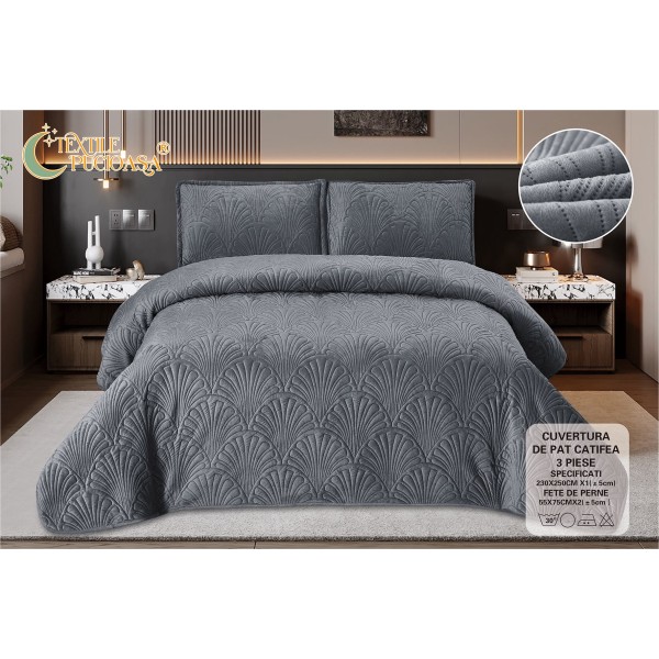 Set 3 Cuvertura dubla de lux din Catifea, Cuvertura de 230x250 cm, Cu 2 fete de perna 55 x 75cm, CVCP7 Set 3 Cuvertura dubla de lux din Catifea, Cuvertura de 230x250 cm, Cu 2 fete de perna 55 x 75cm, CVCP7