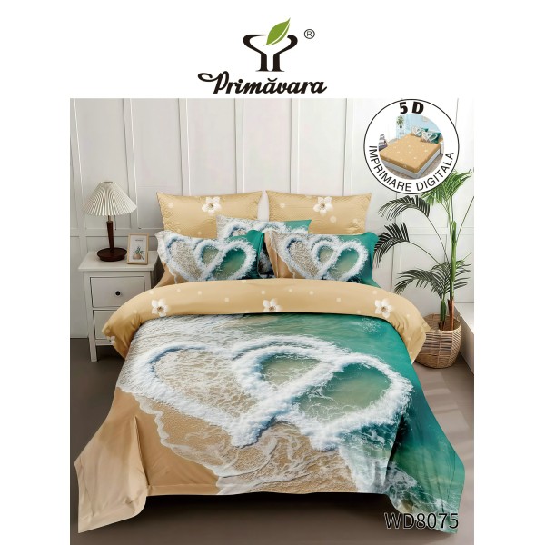 Lenjerie de pat bumbac finet Premium CU ELASTIC – gama 5D – 4 piese WD8075 Lenjerie de pat bumbac finet Premium CU ELASTIC – gama 5D – 4 piese WD8075