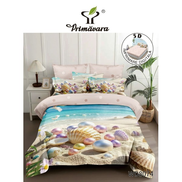 Lenjerie de pat bumbac finet Premium CU ELASTIC – gama 5D – 4 piese WD8074 Lenjerie de pat bumbac finet Premium CU ELASTIC – gama 5D – 4 piese WD8074