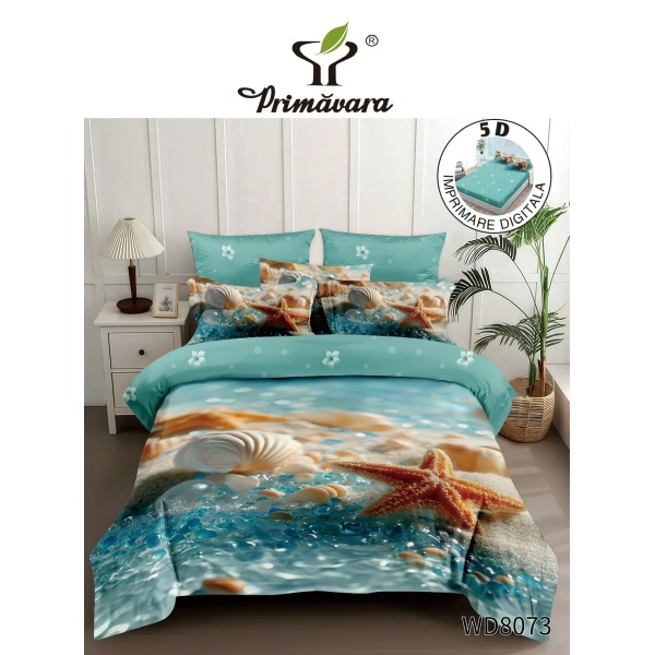 Lenjerie de pat bumbac finet Premium CU ELASTIC – gama 5D – 4 piese WD8073 Lenjerie de pat bumbac finet Premium CU ELASTIC – gama 5D – 4 piese WD8073