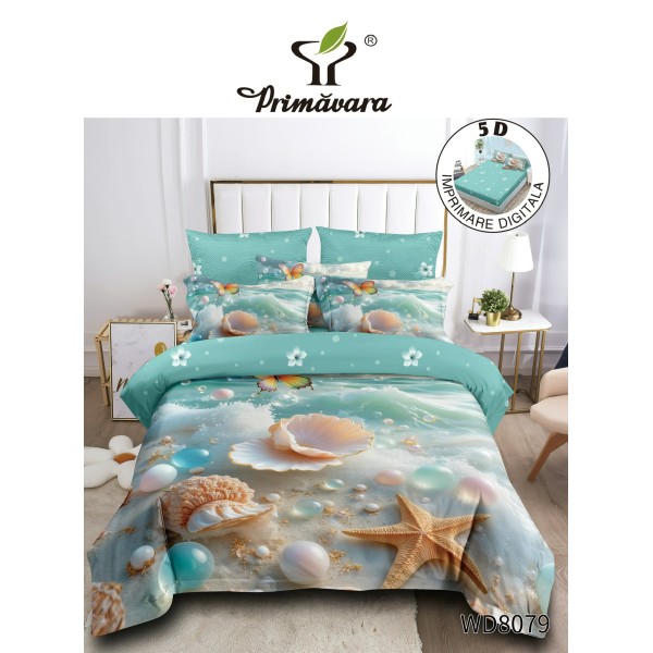 Lenjerie de pat bumbac finet Premium CU ELASTIC – gama 5D – 4 piese WD8079 Lenjerie de pat bumbac finet Premium CU ELASTIC – gama 5D – 4 piese WD8079