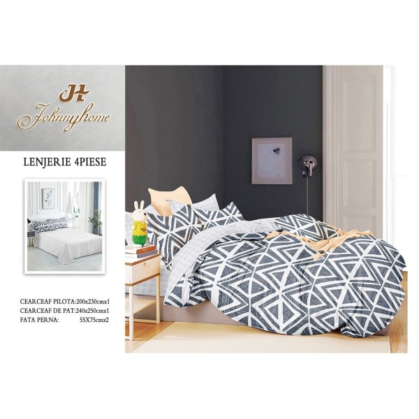 Lenjerie de Pat dublu, Bumbac Satinat Superior,4 Piese Cearceaf de pat 240 x 250 cm, A50-42 Lenjerie de Pat dublu, Bumbac Satinat Superior,4 Piese Cearceaf de pat 240 x 250 cm, A50-42