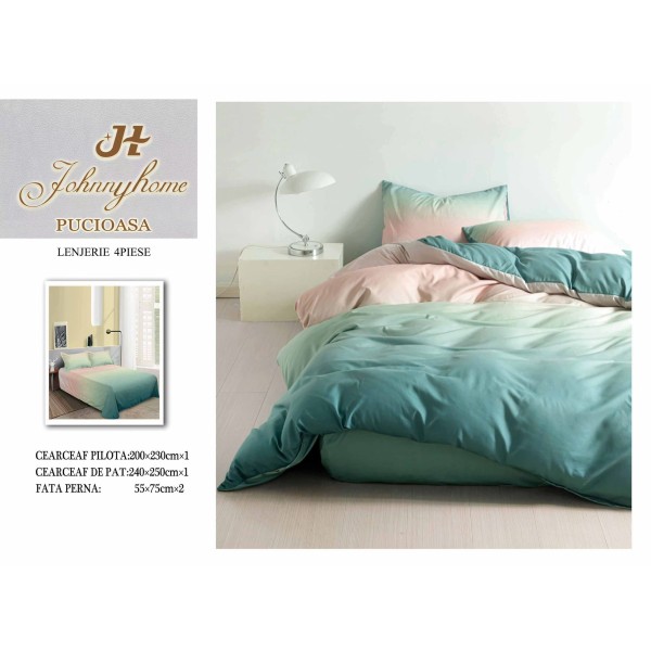 Lenjerie de Pat dublu, Bumbac Satinat Superior,4 Piese Cearceaf de pat 240 x 250 cm, A50-47 Lenjerie de Pat dublu, Bumbac Satinat Superior,4 Piese Cearceaf de pat 240 x 250 cm, A50-47