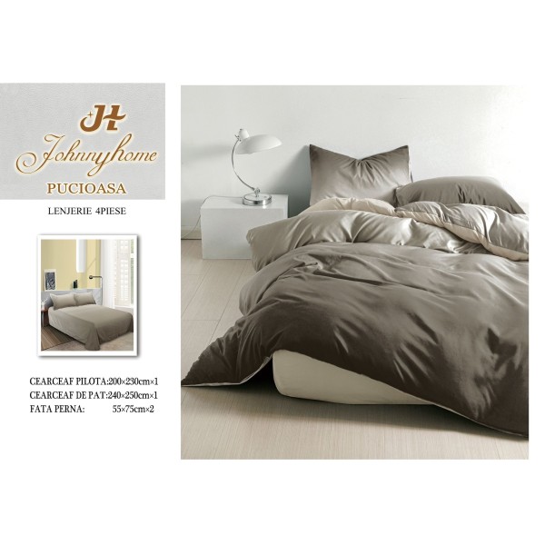 Lenjerie de Pat dublu, Bumbac Satinat Superior,4 Piese Cearceaf de pat 240 x 250 cm, A50-48 Lenjerie de Pat dublu, Bumbac Satinat Superior,4 Piese Cearceaf de pat 240 x 250 cm, A50-48