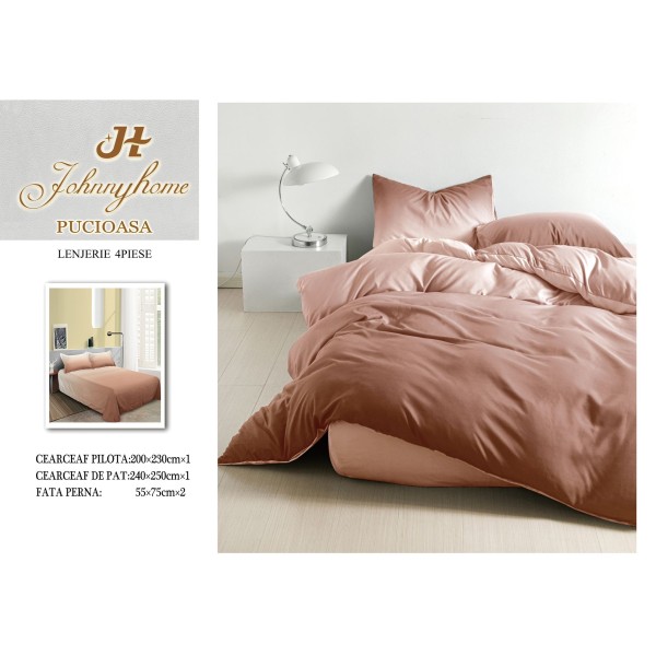 Lenjerie de Pat dublu, Bumbac Satinat Superior,4 Piese Cearceaf de pat 240 x 250 cm, A50-52 Lenjerie de Pat dublu, Bumbac Satinat Superior,4 Piese Cearceaf de pat 240 x 250 cm, A50-52