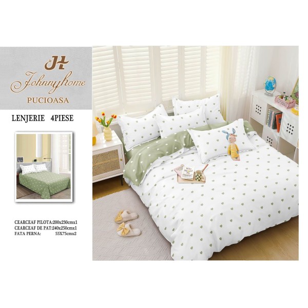 Lenjerie de Pat dublu, Bumbac Satinat Superior,4 Piese Cearceaf de pat 240 x 250 cm, A50-67 Lenjerie de Pat dublu, Bumbac Satinat Superior,4 Piese Cearceaf de pat 240 x 250 cm, A50-67