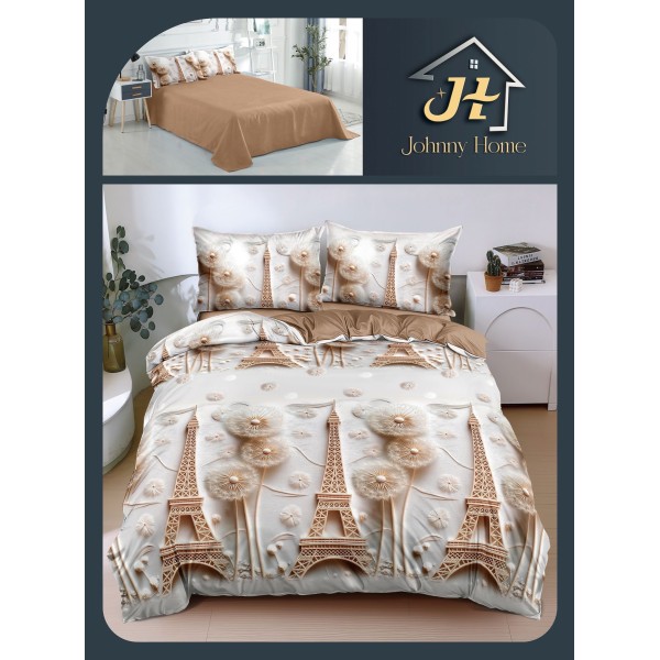 Lenjerie de Pat dublu, Bumbac Satinat Superior,4 Piese Cearceaf de pat 240 x 250 cm, A50-73 Lenjerie de Pat dublu, Bumbac Satinat Superior,4 Piese Cearceaf de pat 240 x 250 cm, A50-73