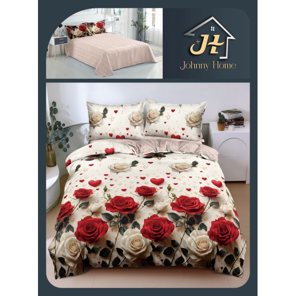 Lenjerie de Pat dublu, Bumbac Satinat Superior,4 Piese Cearceaf de pat 240 x 250 cm, A50-76 Lenjerie de Pat dublu, Bumbac Satinat Superior,4 Piese Cearceaf de pat 240 x 250 cm, A50-76