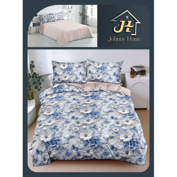 Lenjerie de Pat dublu, Bumbac Satinat Superior,4 Piese Cearceaf de pat 240 x 250 cm, A50-83 Lenjerie de Pat dublu, Bumbac Satinat Superior,4 Piese Cearceaf de pat 240 x 250 cm, A50-83