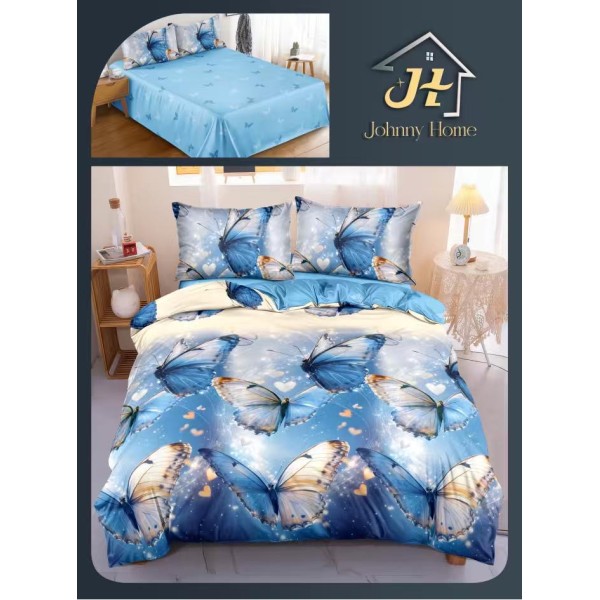 Lenjerie de Pat dublu, Bumbac Satinat Superior,4 Piese Cearceaf de pat 240 x 250 cm, A50-101