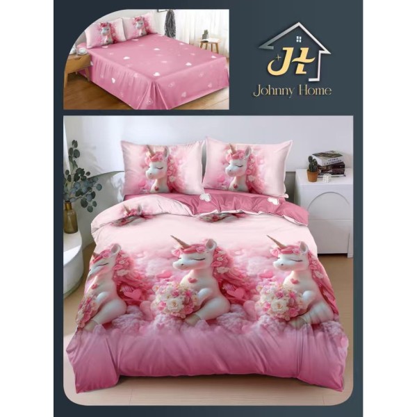 Lenjerie de Pat dublu, Bumbac Satinat Superior,4 Piese Cearceaf de pat 240 x 250 cm, A50-102