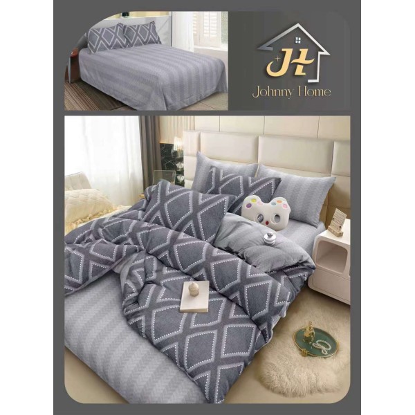 Lenjerie de Pat dublu, Bumbac Satinat Superior,4 Piese Cearceaf de pat 240 x 250 cm, A50-114
