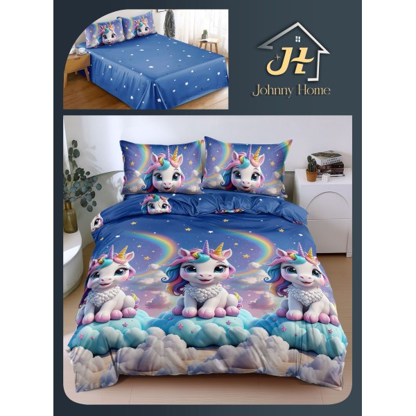 Lenjerie de Pat dublu, Bumbac Satinat Superior,4 Piese Cearceaf de pat 240 x 250 cm, A50-120