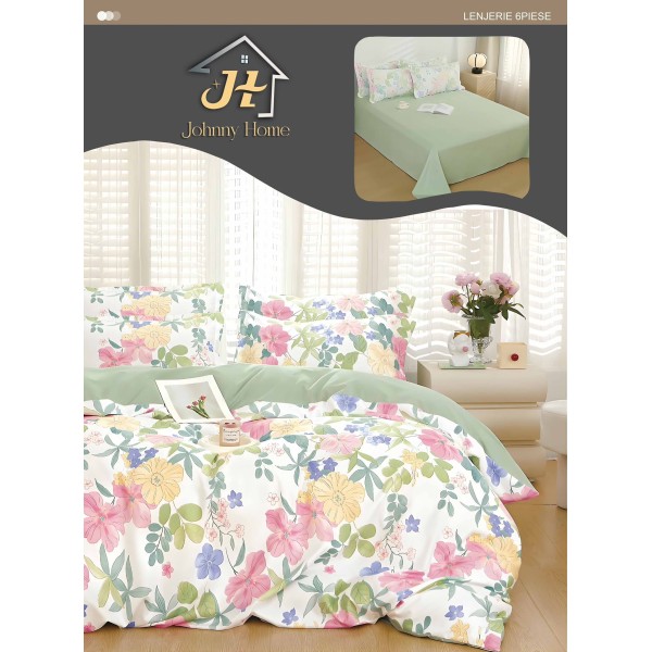 Lenjerie de pat dublu Din Finet, 6 piese, Pentru pat de 2 persoane, 240x250 cm R60-51 Lenjerie de pat dublu Din Finet, 6 piese, Pentru pat de 2 persoane, 240x250 cm R60-51