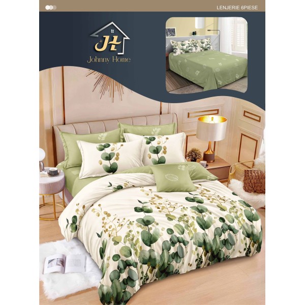 Lenjerie de pat dublu Din Finet, 6 piese, Pentru pat de 2 persoane, 240x250 cm R60-59 Lenjerie de pat dublu Din Finet, 6 piese, Pentru pat de 2 persoane, 240x250 cm R60-59