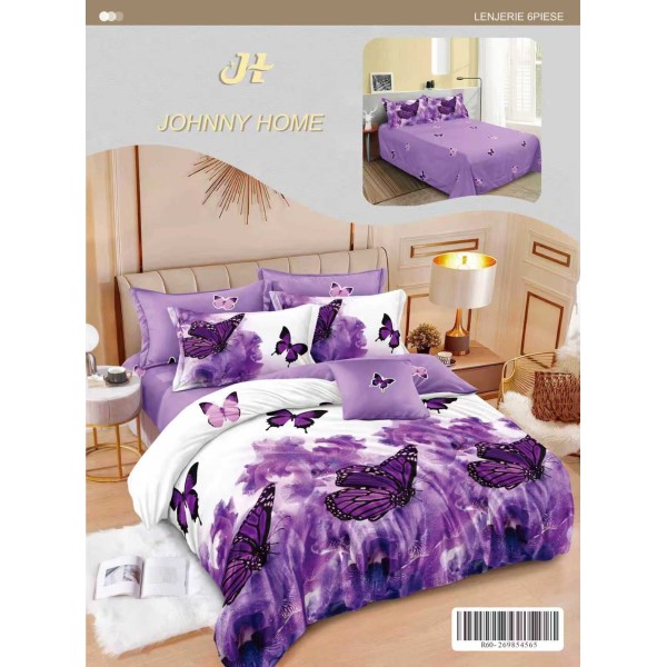 Lenjerie de pat dublu Din Finet, 6 piese, Pentru pat de 2 persoane, 240x250 cm R60-60 Lenjerie de pat dublu Din Finet, 6 piese, Pentru pat de 2 persoane, 240x250 cm R60-60