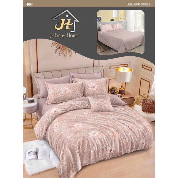 Lenjerie de pat dublu Din Finet, 6 piese, Pentru pat de 2 persoane, 240x250 cm R60-93 Lenjerie de pat dublu Din Finet, 6 piese, Pentru pat de 2 persoane, 240x250 cm R60-93