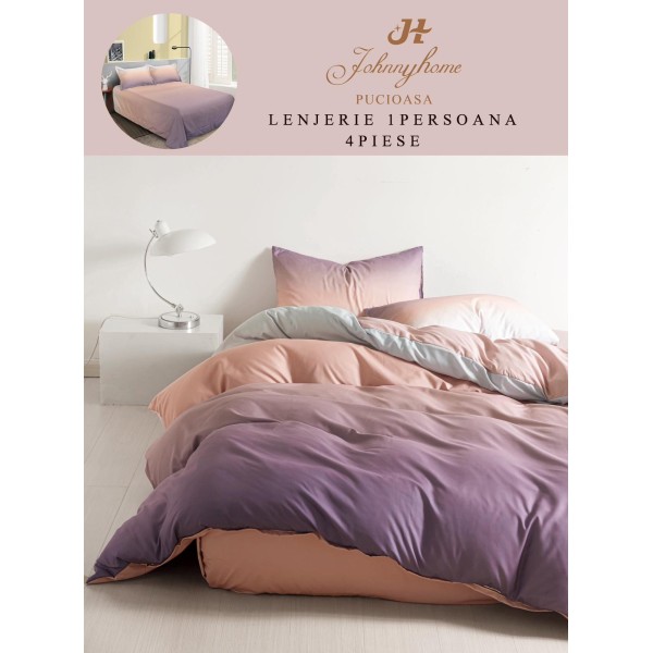 Lenjerie De Pat 1 Persoana 4 Piese, din Bumbac Finet, Cearceaf de pat 155x200cm, Y60-24 Lenjerie De Pat 1 Persoana 4 Piese, din Bumbac Finet, Cearceaf de pat 155x200cm, Y60-24