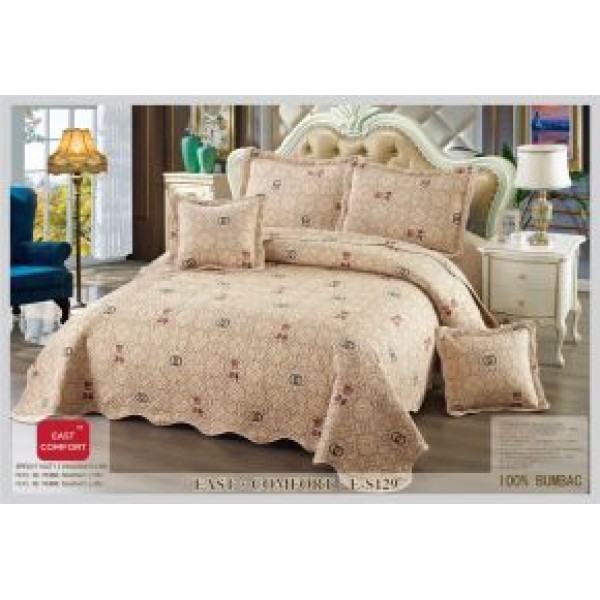 Cuvertură Pat Dublu, 5 Piese, Bumbac 100% , Imprimat –Calitate Premium, 230x250 cm, CUVE-6 Cuvertură Pat Dublu, 5 Piese, Bumbac 100% , Imprimat –Calitate Premium, 230x250 cm, CUVE-6
