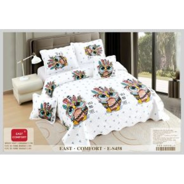 Cuvertură Pat Dublu, 5 Piese, Bumbac 100% , Imprimat –Calitate Premium, 230x250 cm, CUVE-22