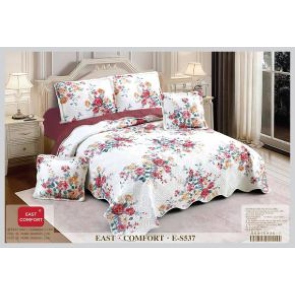 Cuvertură Pat Dublu, 5 Piese, Bumbac 100% , Imprimat –Calitate Premium, 230x250 cm, CUVE-27