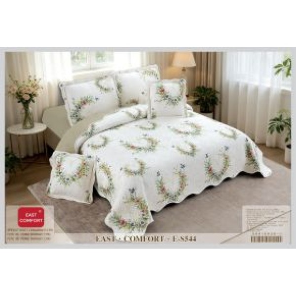 Cuvertură Pat Dublu, 5 Piese, Bumbac 100% , Imprimat –Calitate Premium, 230x250 cm, CUVE-30