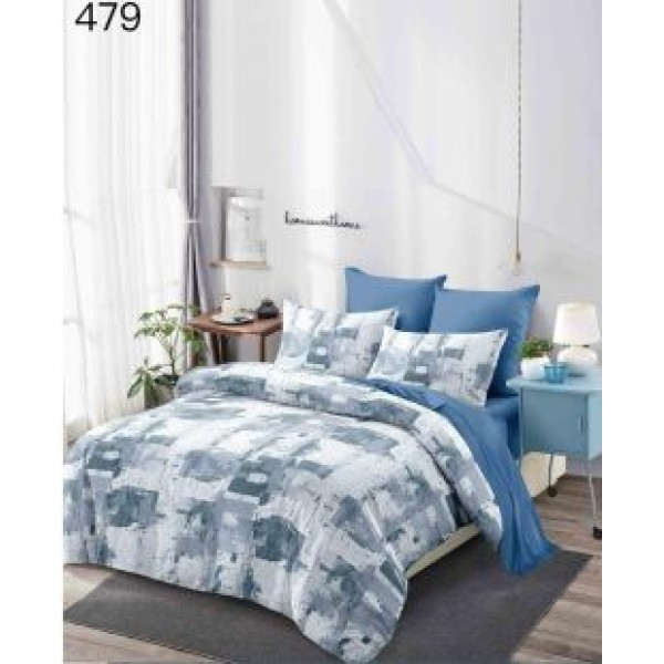 Lenjerie de pat dublu Bumbac FINET, pentru 2 persoane, 6 piese, Cearceaf de pat  230 x 250cm, CF54
