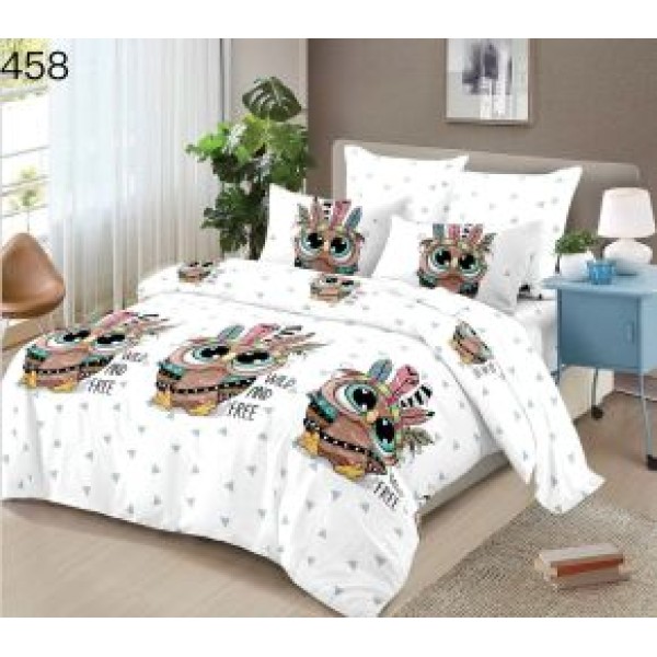 Lenjerie de pat dublu Bumbac FINET, pentru 2 persoane, 6 piese, Cearceaf de pat  230 x 250cm, CF56