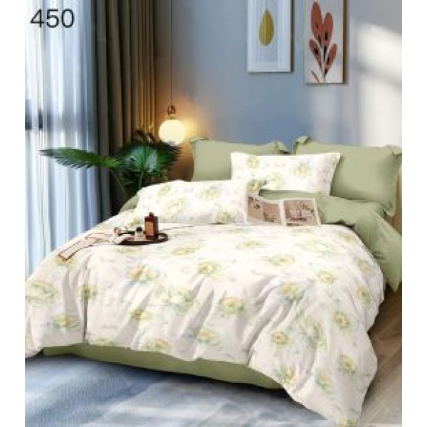 Lenjerie de pat dublu Bumbac FINET, pentru 2 persoane, 6 piese, Cearceaf de pat  230 x 250cm, CF60