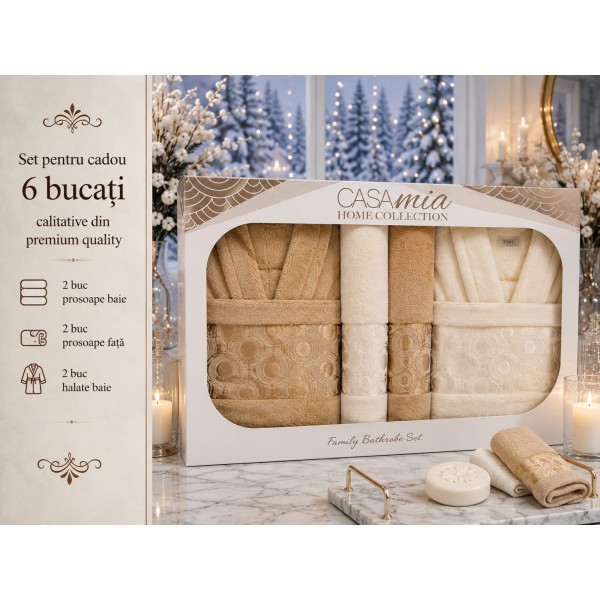 Set halate baie 6 piese – Eleganță și confort premium pentru întreaga familie SH10
